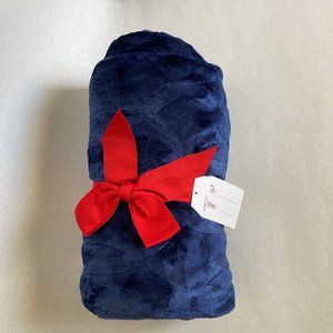 NWT Cannon Blue Velvet Plush Throw